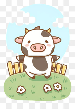 Marcação Em Preto E Branco fundo png imagem png Cartoon Cow Grass