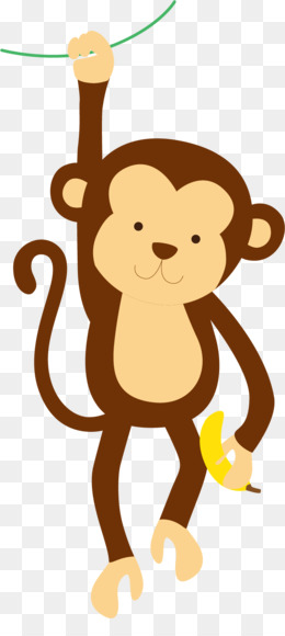 Desenho de filhote de macaco da selva de PNG Transparente