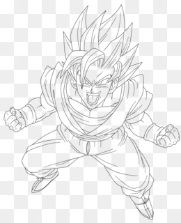 Goku Cabelo fundo png & imagem png - Arte de linha Figura de desenho Branco  Esboço - Goku cabelo png transparente grátis