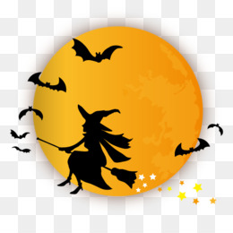 Lua Laranja e Morcegos Halloween PNG transparente - StickPNG