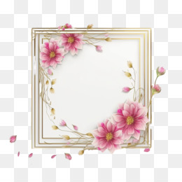 Elegant black and white floral frame with golden trim png download -  3868*3696 - Free Transparent Sketch Style Wedding Flower Frame png  Download. - CleanPNG / KissPNG
