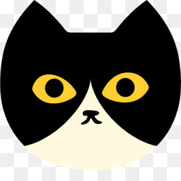Adesivo Redondo Desenhos animados bonitos do meow do gato preto