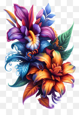 Arte De Flores Do Mardi Gras Fundo Png Imagem Png Design Floral